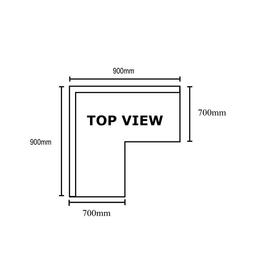 0900-7-WBCB - Economic  Corner Workbench,100mm Splashback & Undershelf 900x900x900mm