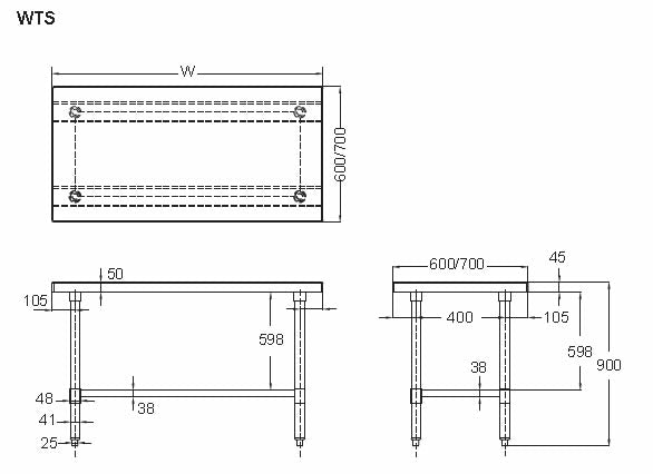 Mixrite FLAT TOP WORK BENCH W2100 X D600 X H900 WTS621