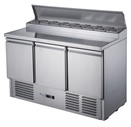 FED-X Three Door Salad Prep Fridge - XGNS1300D
