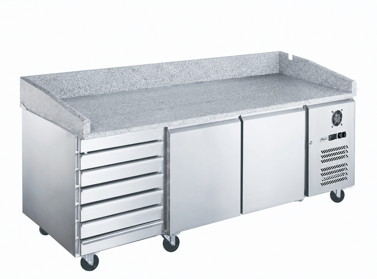 FED-X 2 Door 7 Drawer Marble Top Pizza Make-Up Bench 2020mm XPZ3600TND - Whisk Hospitality - XPZ3600TND