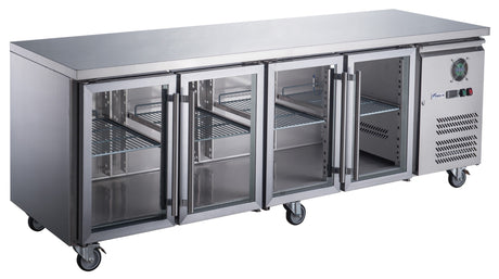 FED-X Four Glass Door Bench Fridge  - XUB7C22G4V