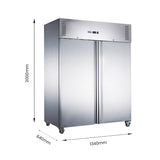 FED-X S/S Two Full Door Upright Freezer XURF1200SFV