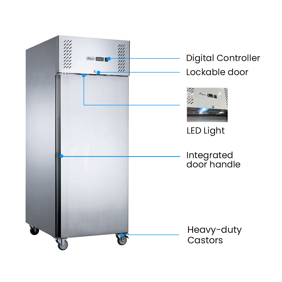 FED-X S/S Single Door Upright Freezer XURF650SFV