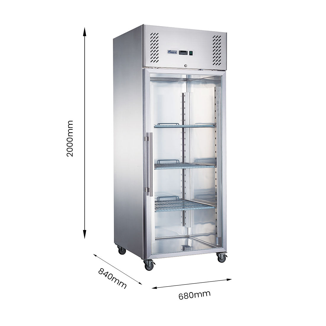 FED-X S/S Full Glass Door Upright Fridge - XURC600G1V