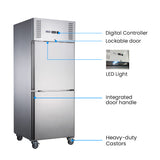 FED-X S/S Two half Door Upright Freezer - XURF600S1V