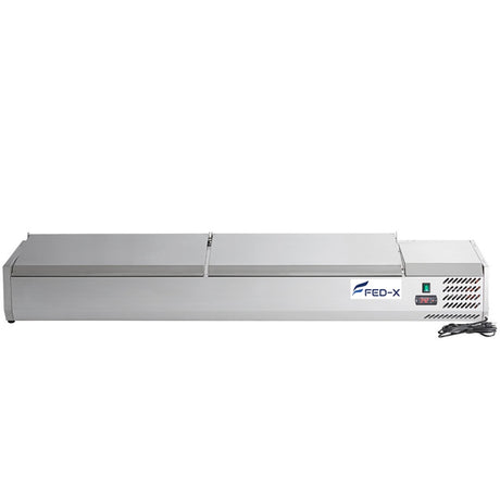 FED-X Salad Bench with Stainless Steel Lids - XVRX2000/380S