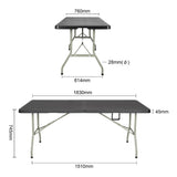 EDLP - Bolero Centre Folding Black Table - 6ft Long