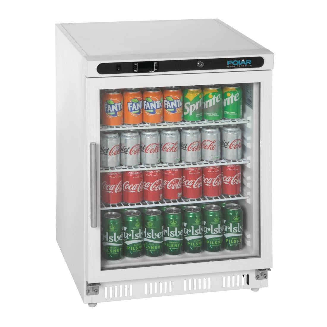 Polar C-Series Under Counter Display Fridge White 150Ltr