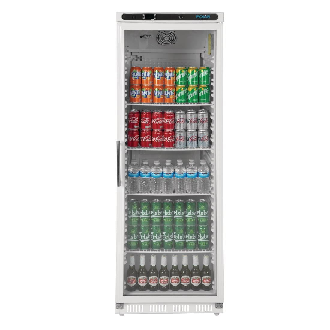 Polar C-Series Upright Display Fridge White 400Ltr