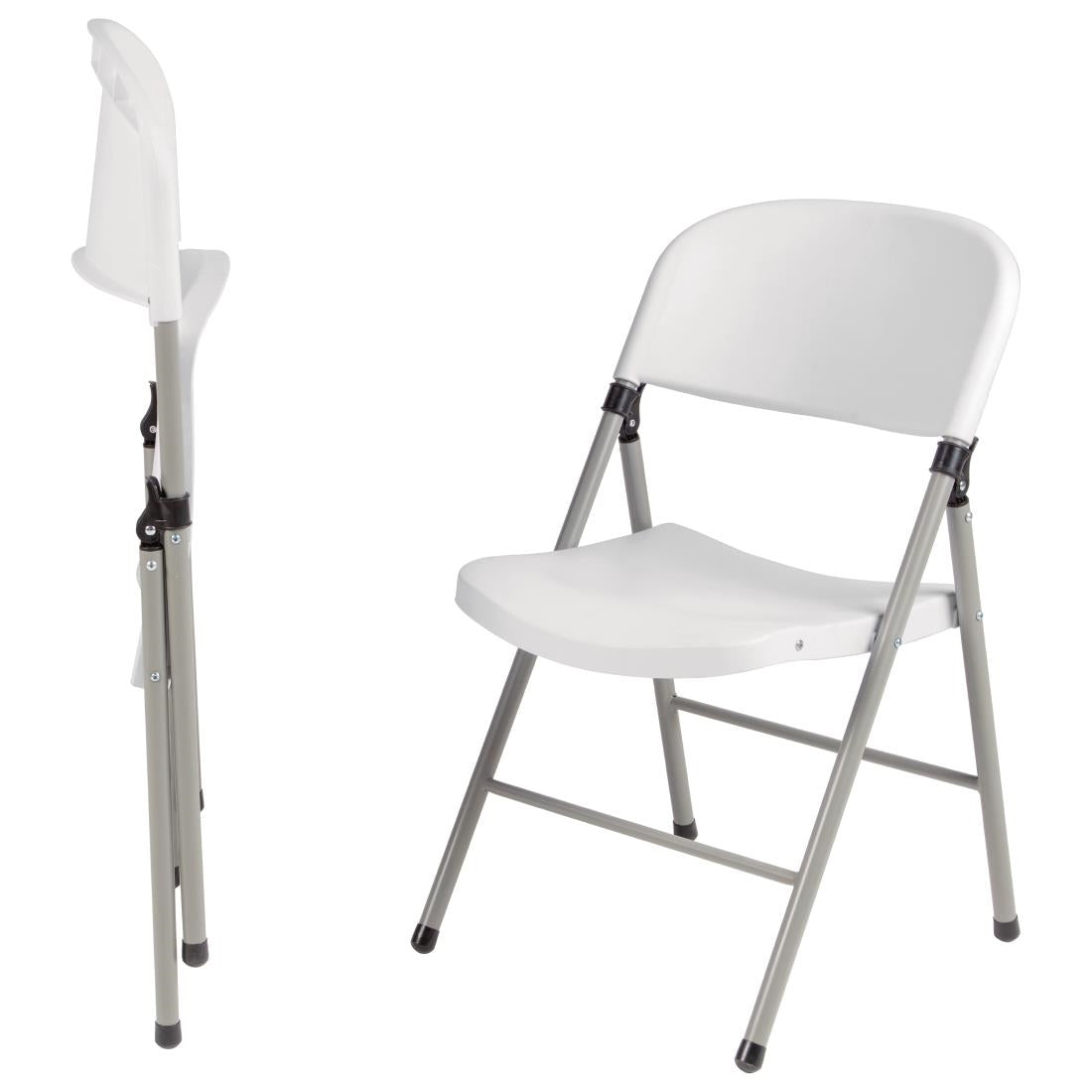 Bolero White Foldaway Utility Chair - (Pack of 2)