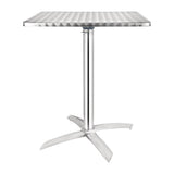 Bolero Square Pedestal Bistro Table St/St Flip Top - 600mm