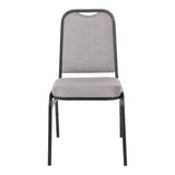 Bolero Steel Banqueting Chair Square Back with Grey Plain Cloth (Pack 4)