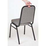 Bolero Steel Banqueting Chair Square Back with Grey Plain Cloth (Pack 4)