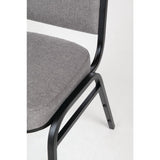 Bolero Steel Banqueting Chair Square Back with Grey Plain Cloth (Pack 4)