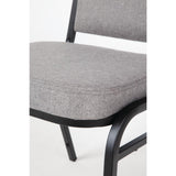 Bolero Steel Banqueting Chair Square Back with Grey Plain Cloth (Pack 4)