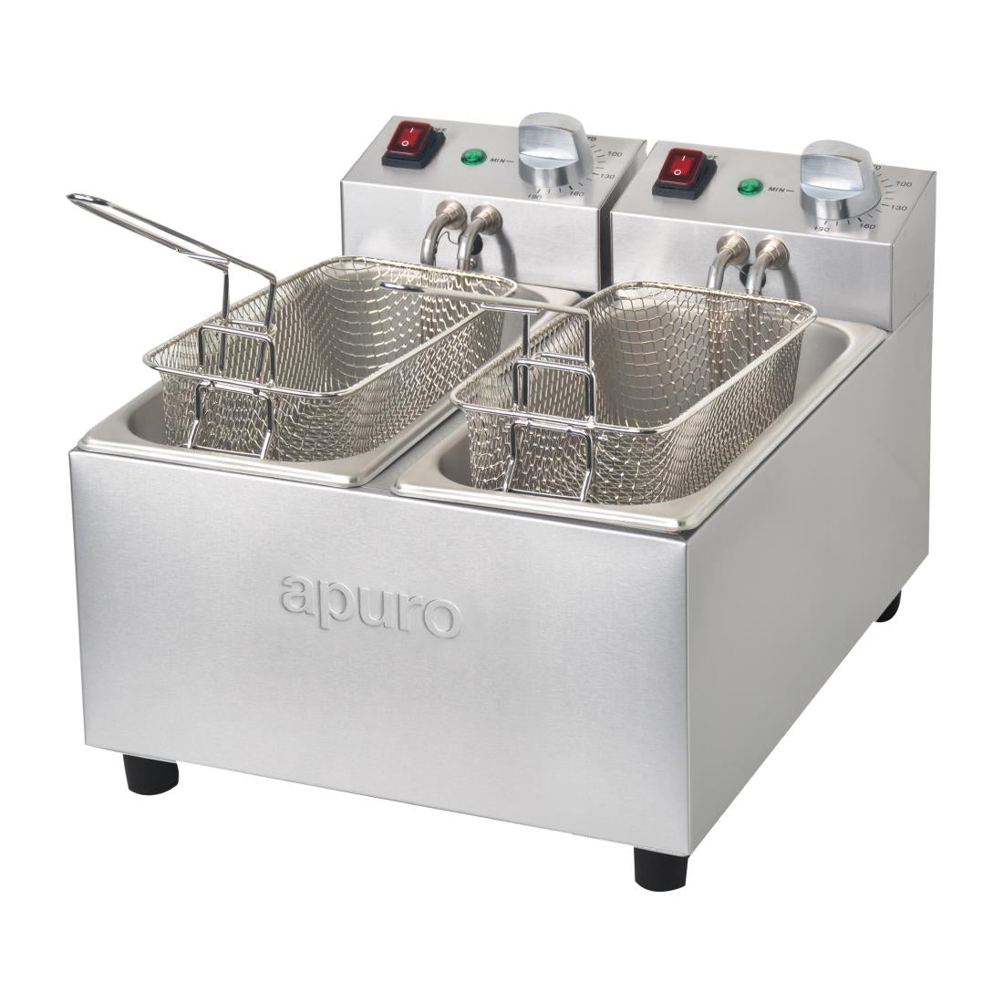 Apuro Double Counter Top Electric Fryer - 3Ltr