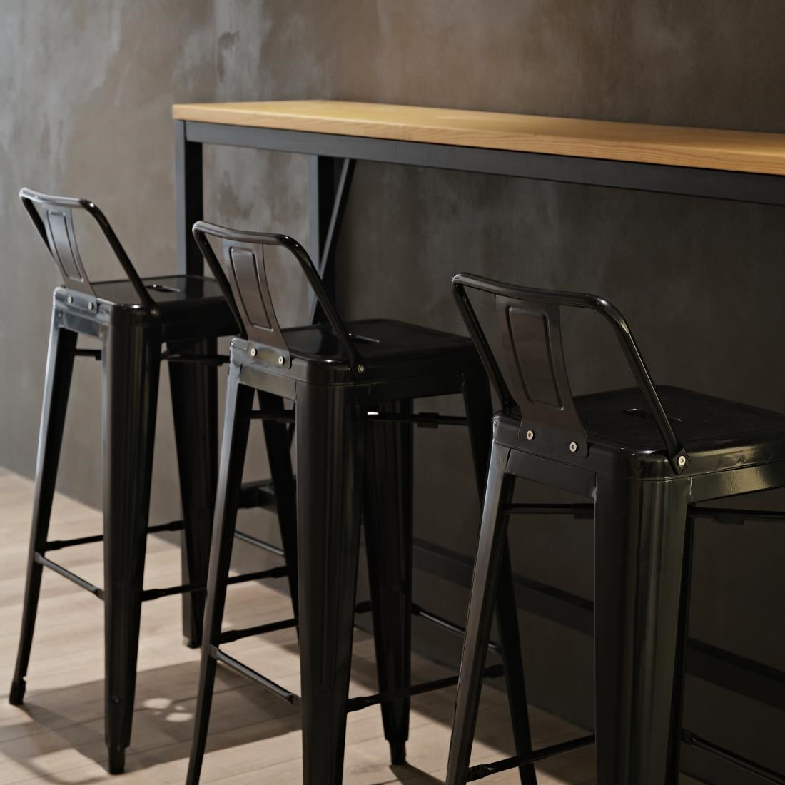 Bolero Black Steel Bistro High Stool