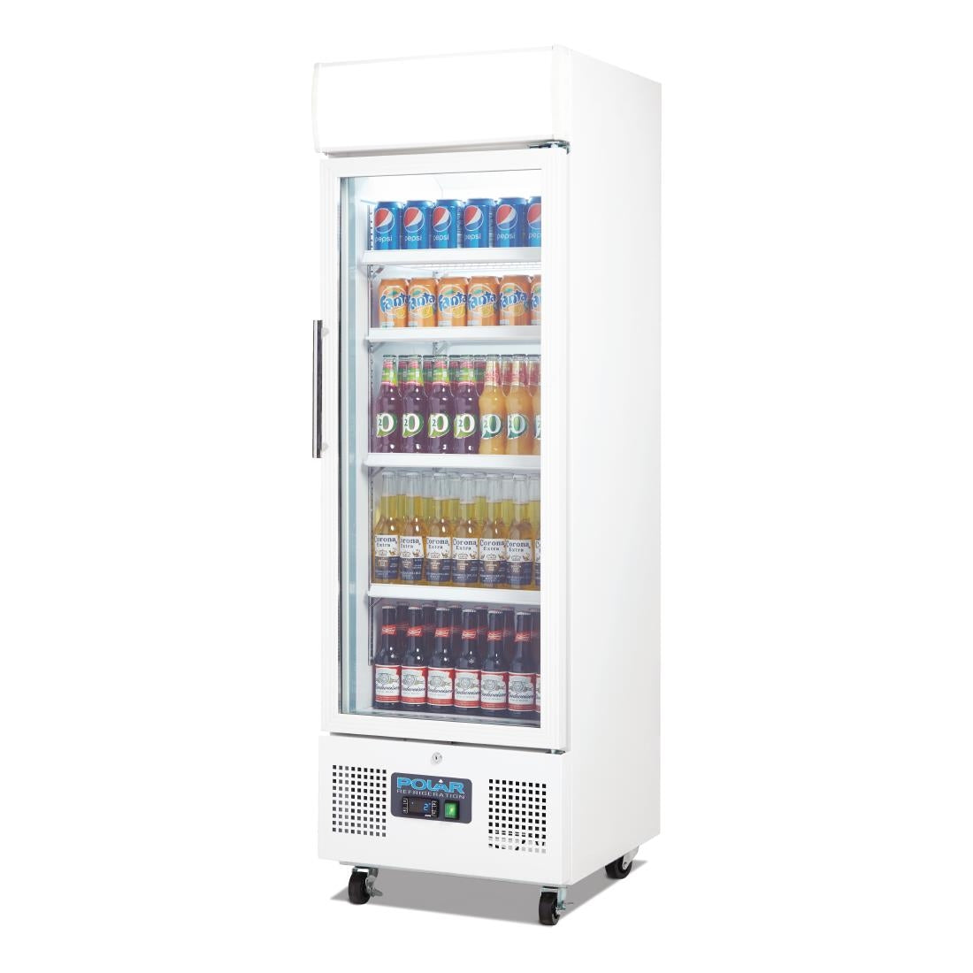 Polar G-Series Upright Display Fridge 218Ltr White