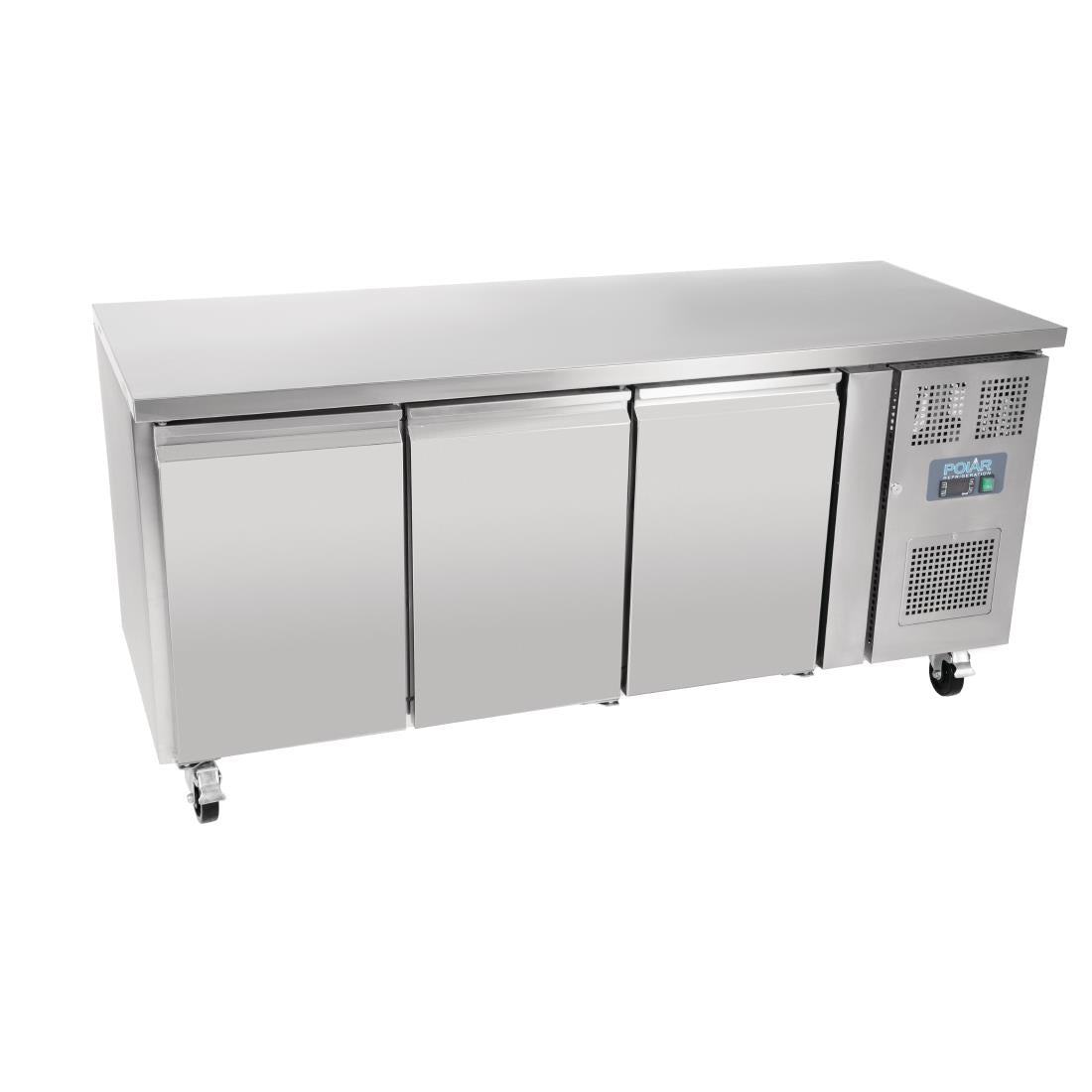 Polar U-Series Triple Door Counter Fridge 417Ltr