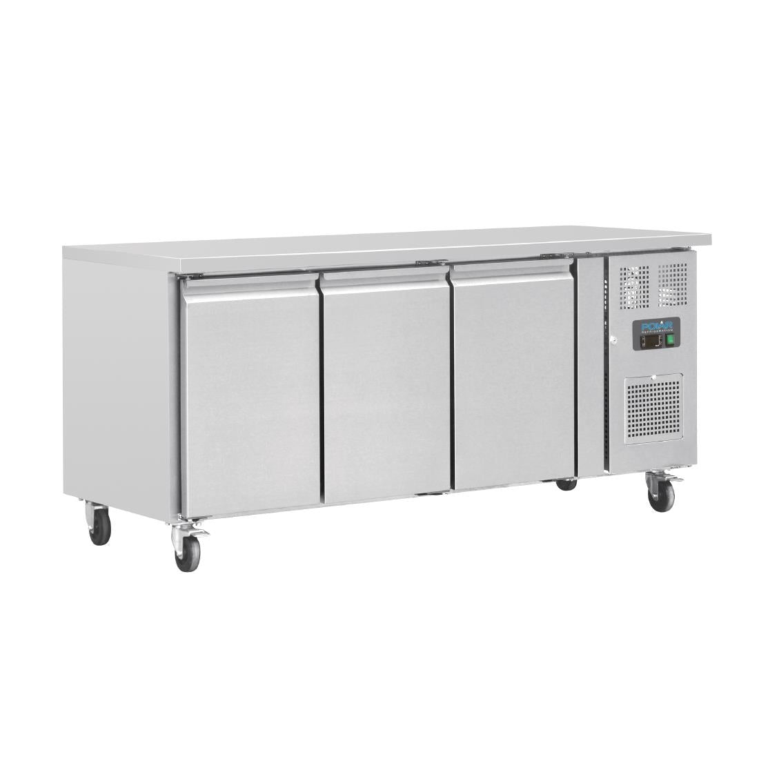 Polar U-Series Triple Door Counter Fridge 417Ltr