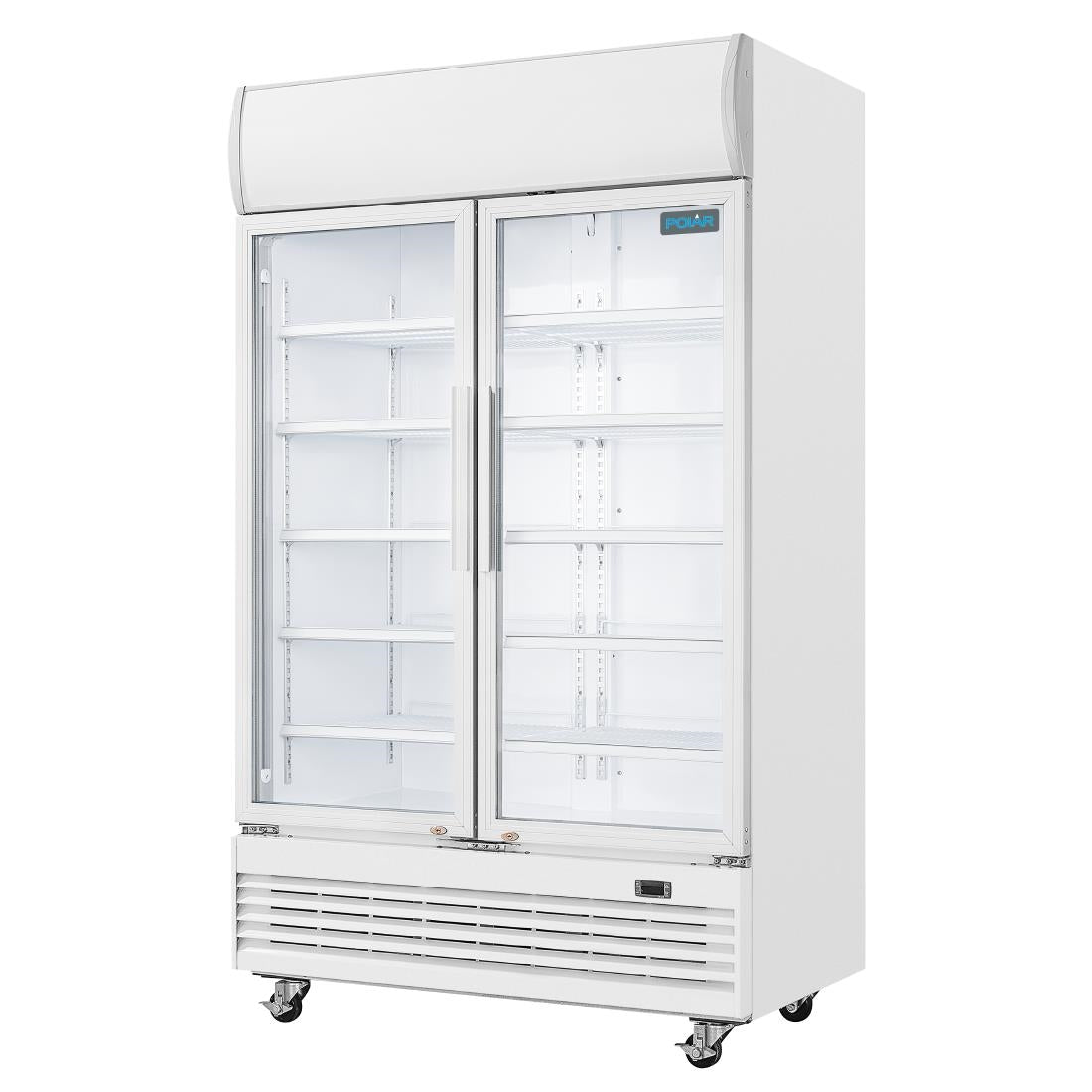 Polar G-Series Upright Display Cooler with Light Box Hinged Door - 950Ltr