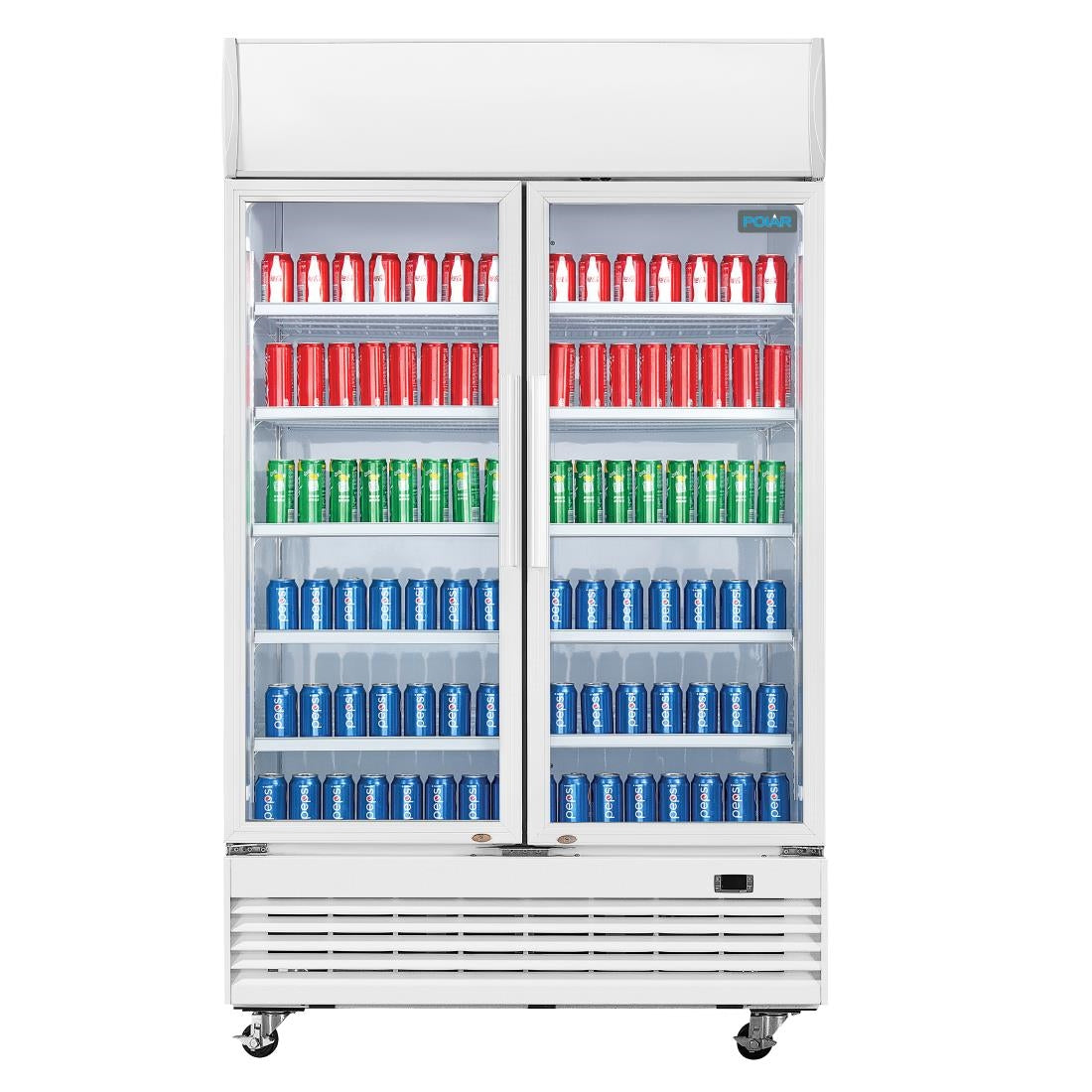 Polar G-Series Upright Display Cooler with Light Box Hinged Door - 950Ltr