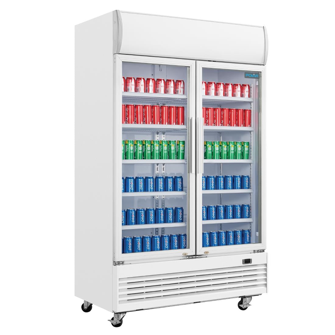 Polar G-Series Upright Display Cooler with Light Box Hinged Door - 950Ltr