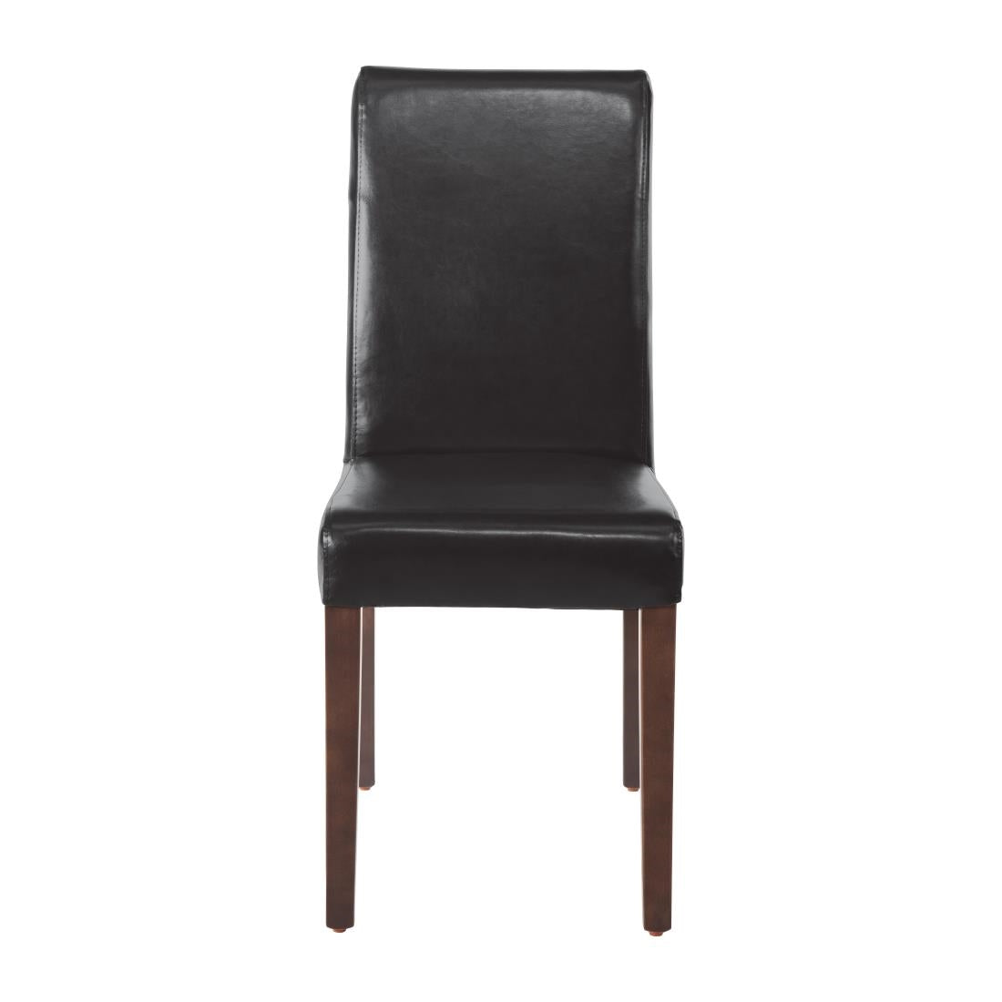 Bolero Faux Leather Dining Chair (Black) (Pack 2)