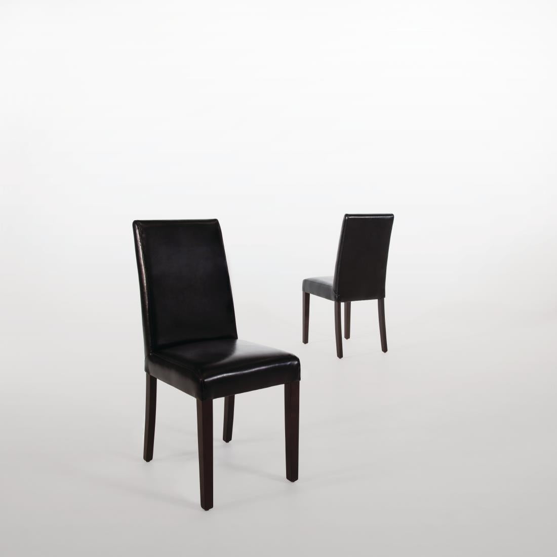 Bolero Faux Leather Dining Chair (Black) (Pack 2)