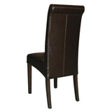 Bolero Curved Back Leather Chair (Dark Brown) (Pack 2)