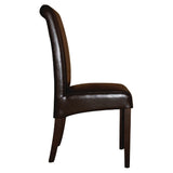 Bolero Curved Back Leather Chair (Dark Brown) (Pack 2)