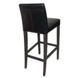 Bolero Black Faux Leather High Bar Stool with Full Back