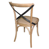 Bolero Wooden Dining Chair with Metal Cross Backrest (Box 2) Natural Finish