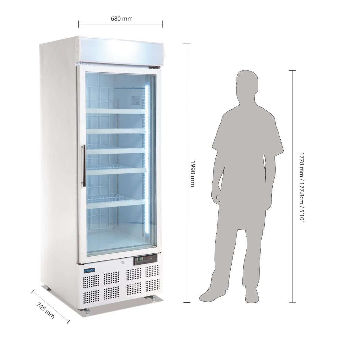 Polar G-Series Upright Display Freezer White 412Ltr