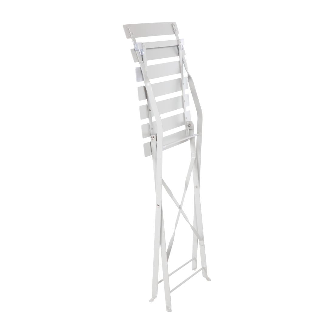 Bolero Grey Pavement Style Steel Folding Chairs (Pack 2)