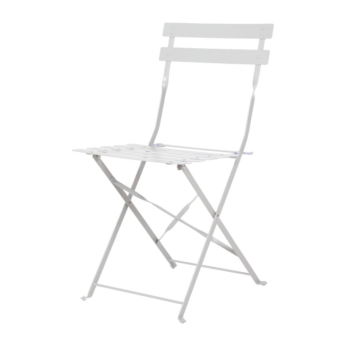 Bolero Grey Pavement Style Steel Folding Chairs (Pack 2)