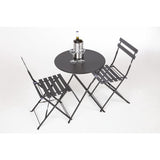 Bolero Black Pavement Style Steel Folding Chairs (Pack 2)