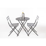 Bolero Black Pavement Style Steel Folding Chairs (Pack 2)