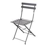 Bolero Black Pavement Style Steel Folding Chairs (Pack 2)