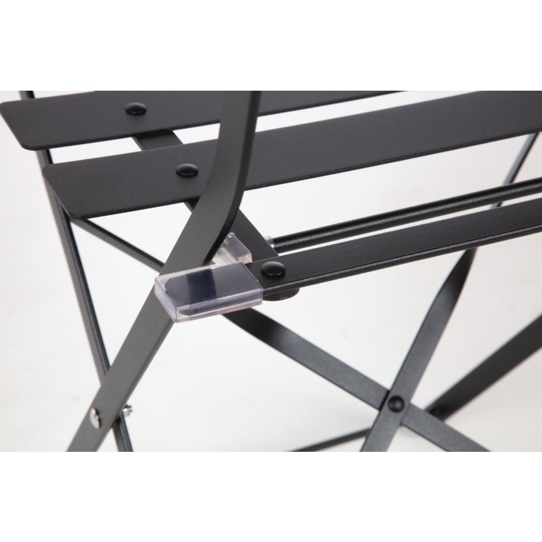 Bolero Black Pavement Style Steel Folding Chairs (Pack 2)