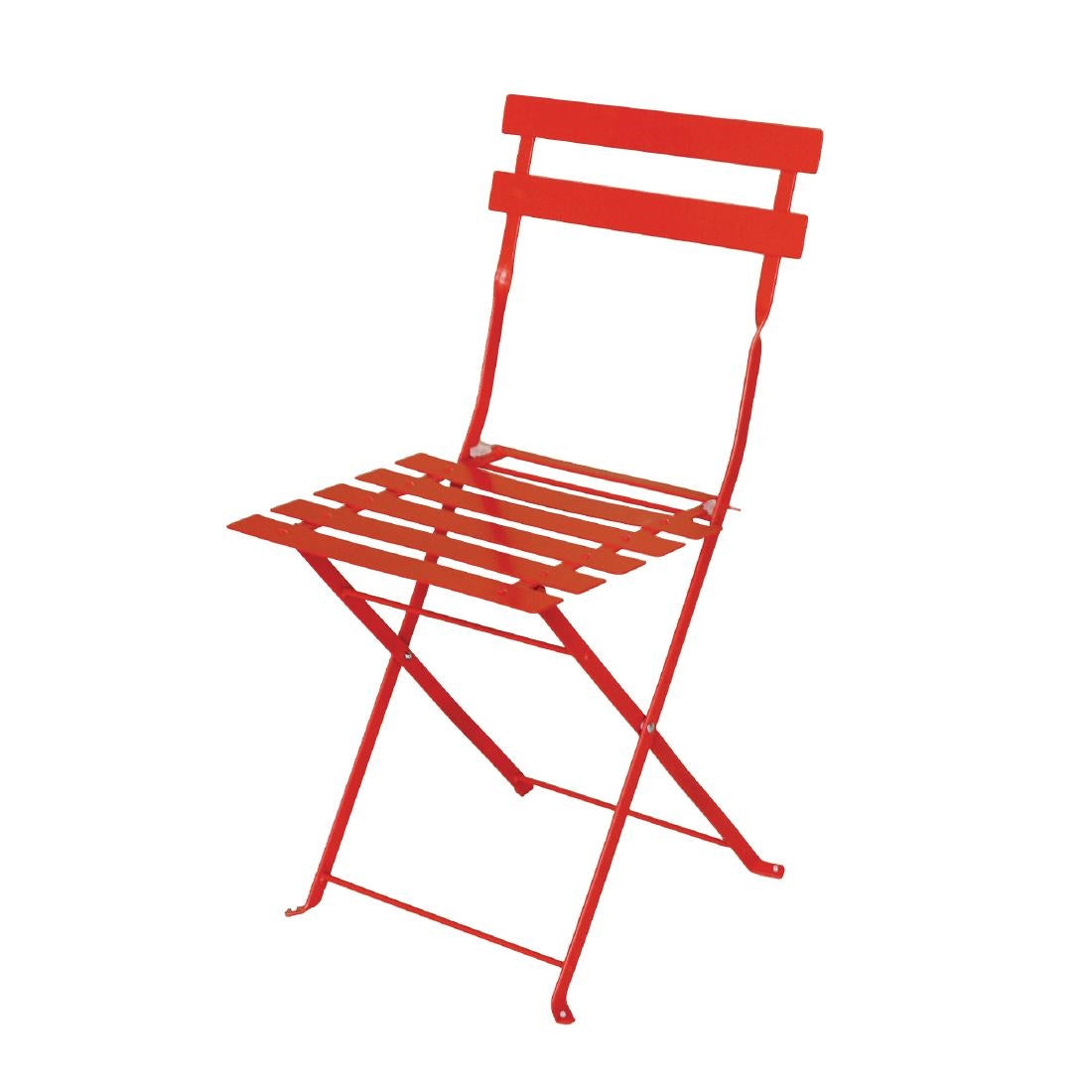 Bolero Red Pavement Style Steel Folding Chairs (Pack 2)