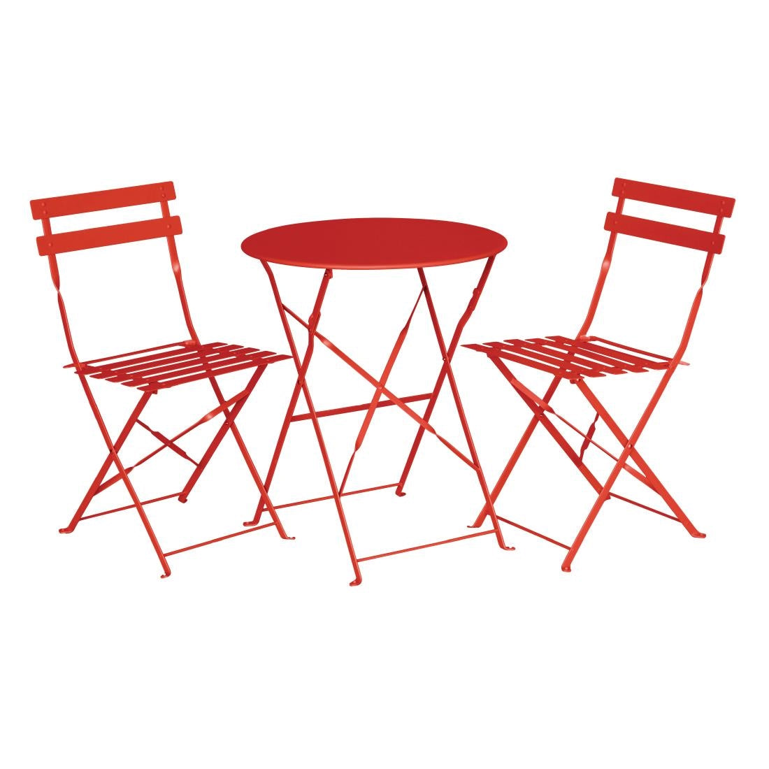 Bolero Red Pavement Style Steel Folding Chairs (Pack 2)