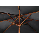 Bolero Black Square 2500mm Pulley Parasol