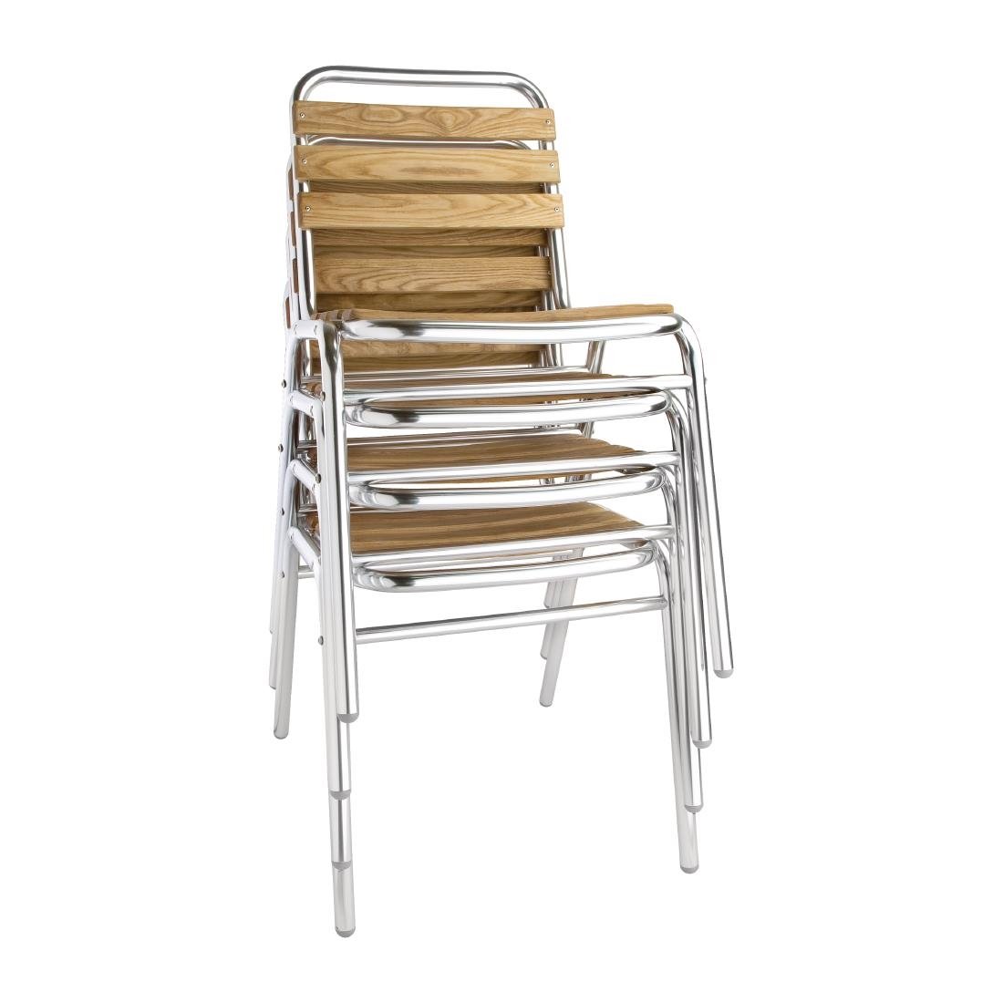 Bolero Aluminium & Ash Bistro Sidechair (Pack 4)