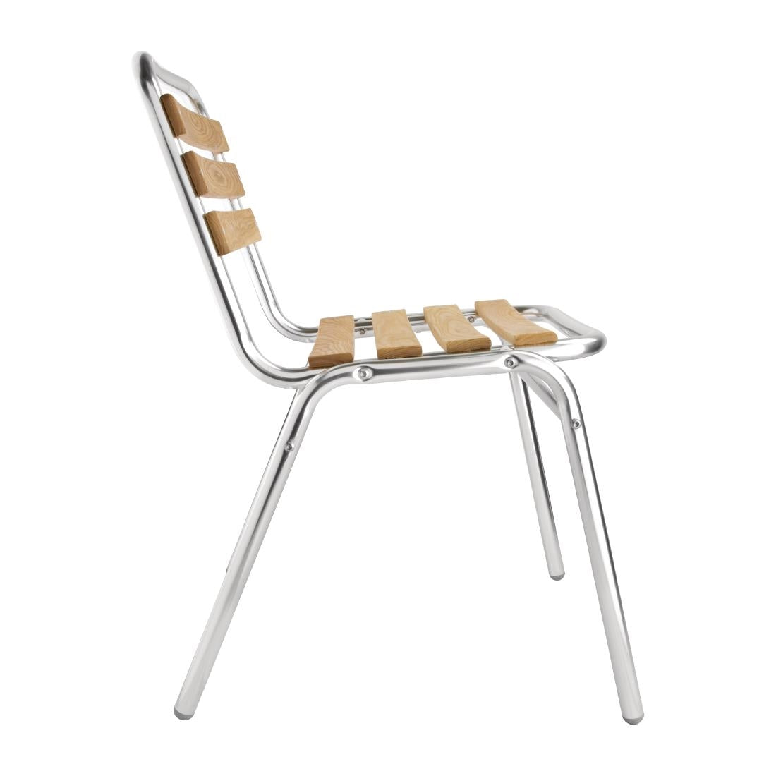 Bolero Aluminium & Ash Bistro Sidechair (Pack 4)