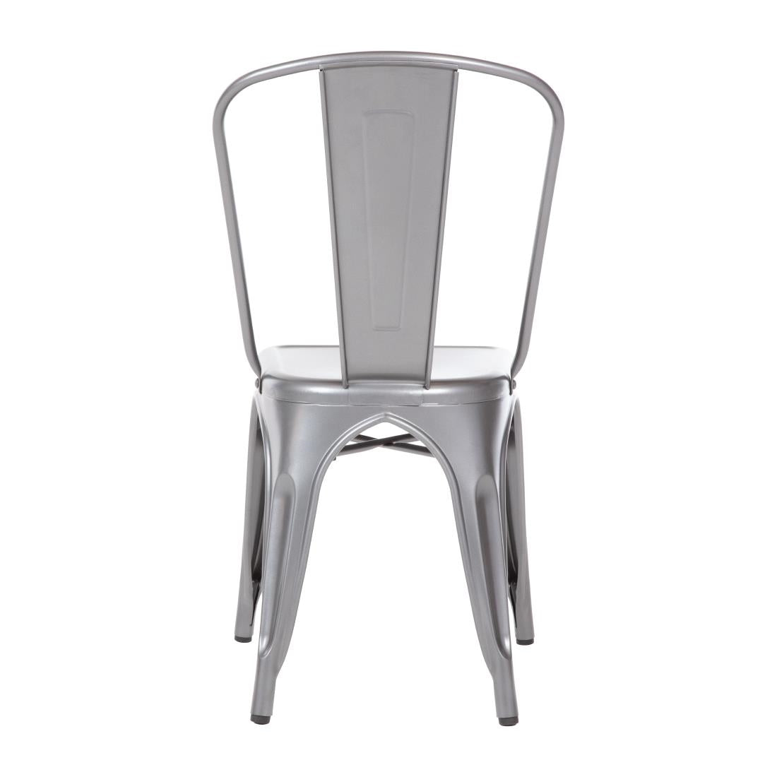 Bolero Gun Metal Grey Steel Bistro Side Chair (Pack 4)