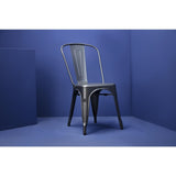 Bolero Gun Metal Grey Steel Bistro Side Chair (Pack 4)