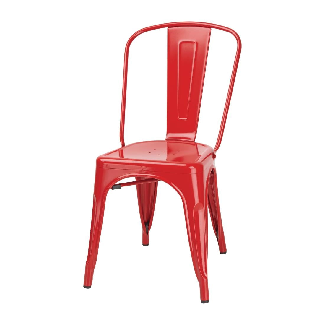 Bolero Red Steel Bistro Side Chair (Pack 4)