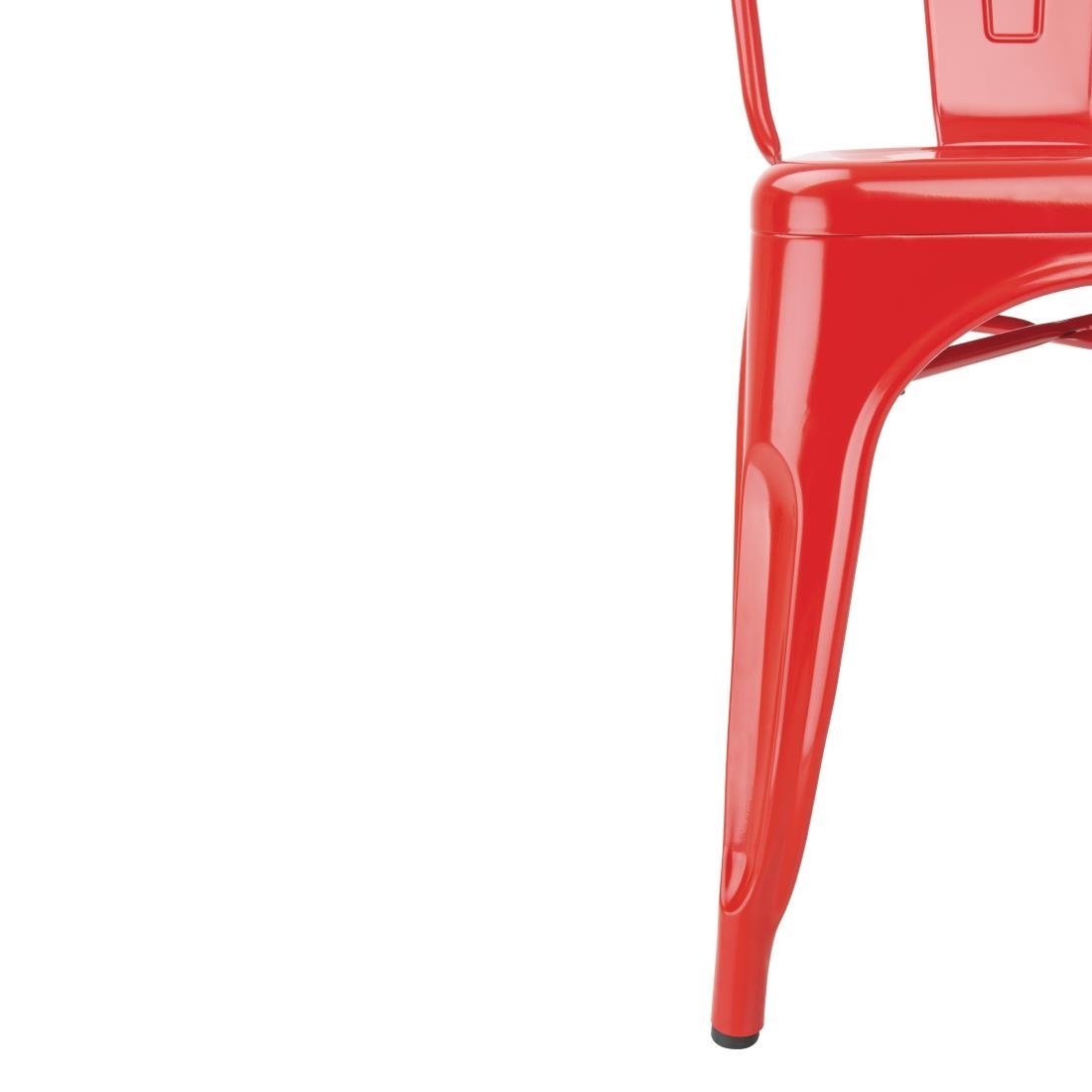 Bolero Red Steel Bistro Side Chair (Pack 4)