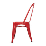 Bolero Red Steel Bistro Side Chair (Pack 4)